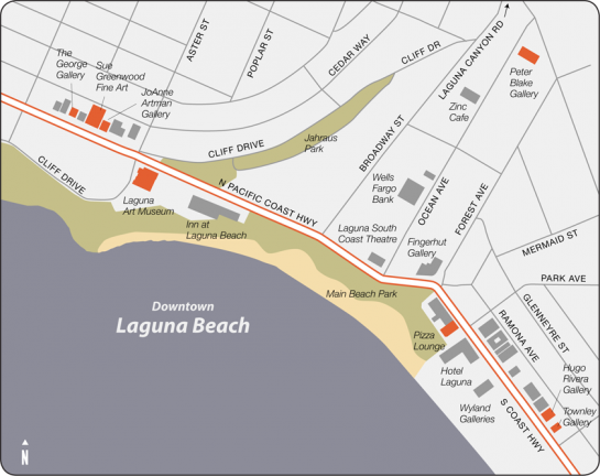 Map of Laguna Beach Art Walk 