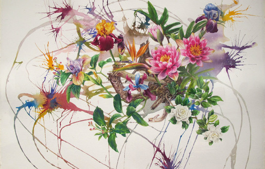 Lawrence Yun Summer Garden (detail), 2012 watercolor on paper